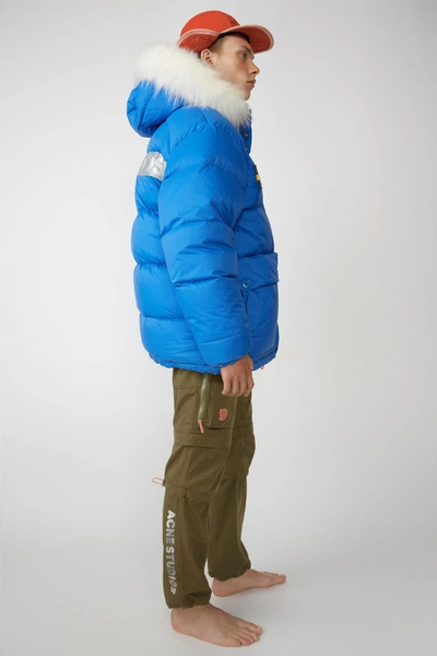 Shop Acne Studios Expedition Print M A/f Blue In Reversible Down Jacket