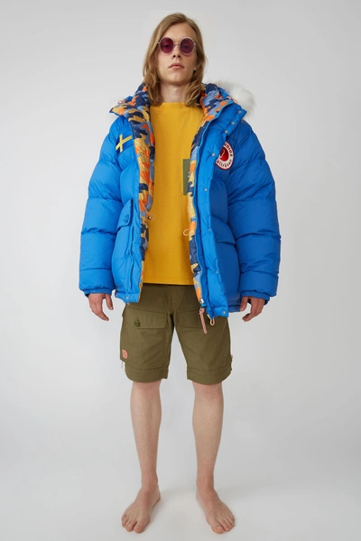 Shop Acne Studios Expedition Print M A/f Blue In Reversible Down Jacket