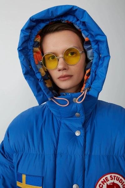 Shop Acne Studios Expedition Print W A/f Blue In Reversible Down Jacket