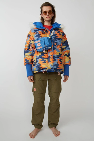 Shop Acne Studios Expedition Print W A/f Blue In Reversible Down Jacket