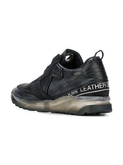 Shop Leather Crown Iconic Aero Sneakers In Black