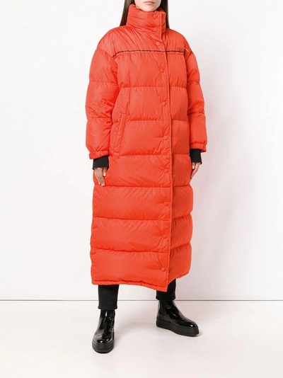 Shop Prada Oversized Padded Jacket - Yellow & Orange