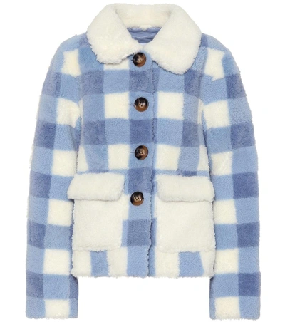 Shop Saks Potts Lucy Checked Shearling Jacket In Multicoloured