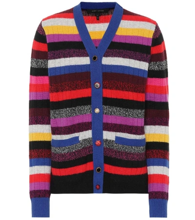 Shop Marc Jacobs Striped Cashmere Cardigan In Multicoloured