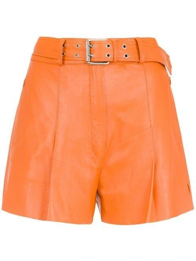 Shop Nk Leather Shorts In Yellow