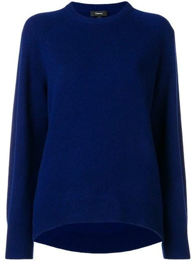 Shop Theory Crewneck Sweater In Blue