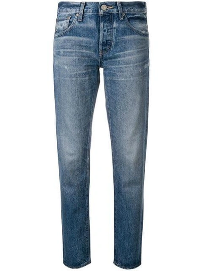 Shop Moussy Vintage Slim-fit Jeans - Blue