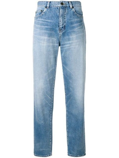 Shop Saint Laurent Straight-leg Jeans - Blue