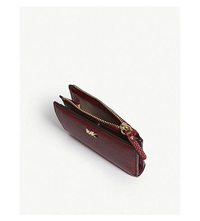 Shop Michael Michael Kors Logo Leather Folding Wallet In Maroon