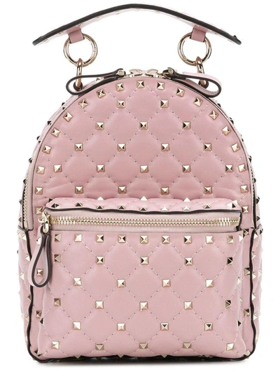 Shop Valentino Garavani Rockstud Spike Mini Backpack In Pink