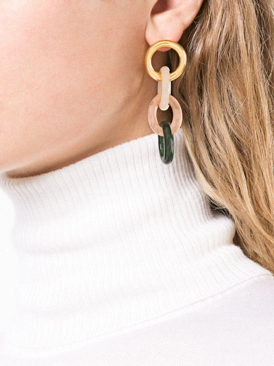 Shop Lizzie Fortunato Link Drop Earrings In Multicolour