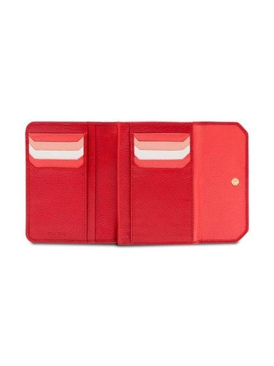 Shop Miu Miu Logo Plaque Wallet In Red