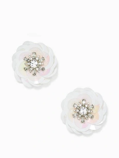 Shop Kate Spade Snowy Nights Sequin Statement Studs In White