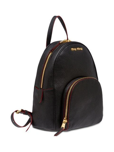 Shop Miu Miu Madras Mini Backpack - Black