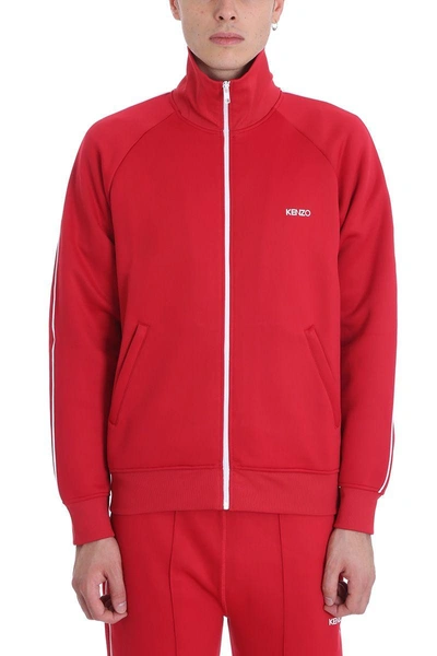 Shop Kenzo Zipper Red Viscose Jacket