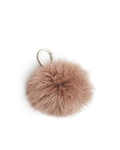 Shop Etienne Aigner Pom-pom Bag Charm In Funghi/silver
