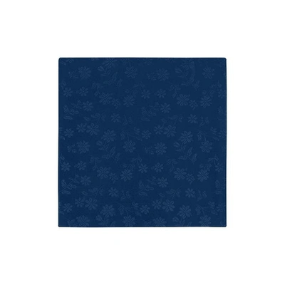 Shop Duchamp London Navy Daisy Plain Silk Pocket Square In Blue
