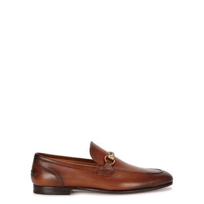 Shop Gucci Jordan Horsebit Leather Loafers In Camel