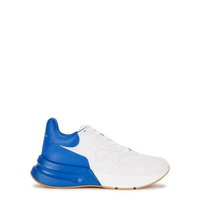 Shop Alexander Mcqueen Oversized Runner Leather Trainers In Blue