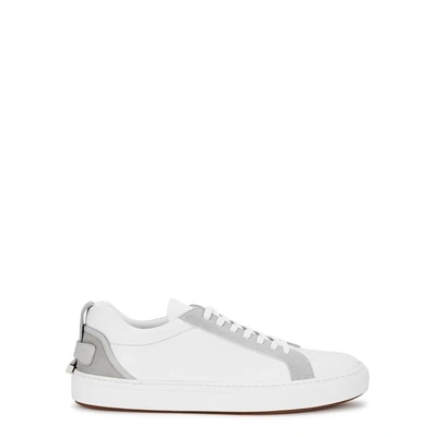 Shop Buscemi Lyndon Sport White Leather Trainers In White And Grey