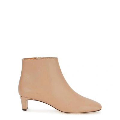 Shop Atp Atelier Clusia 50 Almond Leather Ankle Boots In Beige