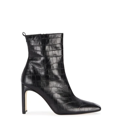 Shop Miista Marcelle Crocodile-effect Ankle Boots In Black