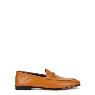 Shop Gucci Brixton Horsebit Leather Loafers In Yellow