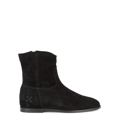 Shop Off-white Black Suede Boots