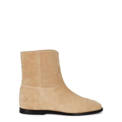 Shop Off-white Stone Suede Boots In Beige
