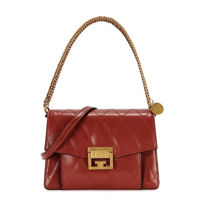Shop Givenchy Gv3 Small Leather Shoulder Bag In Terracotta