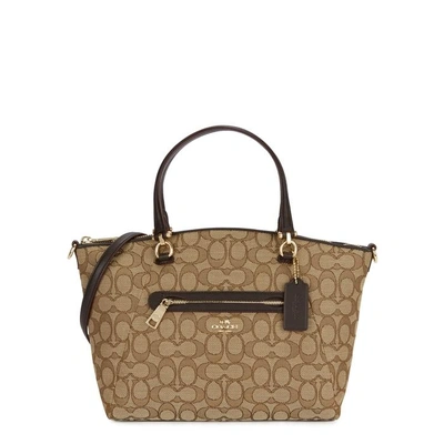 Shop Coach Prairie Monogrammed Canvas Tote In Brown