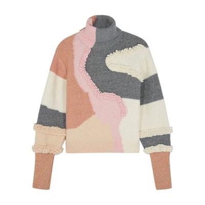 Shop Peter Pilotto Colour-blocked Cotton-blend Jumper In Multicoloured