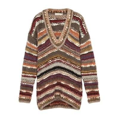 Shop Oneonone Brave Striped Wool-blend Jumper In Multicoloured