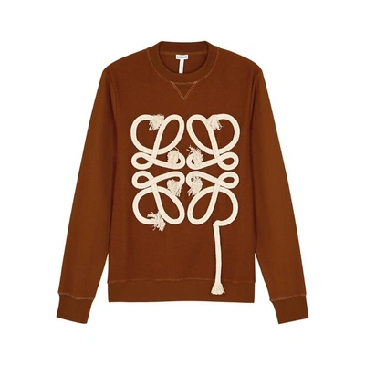 Shop Loewe Logo-appliquéd Cotton Sweatshirt In Terracotta