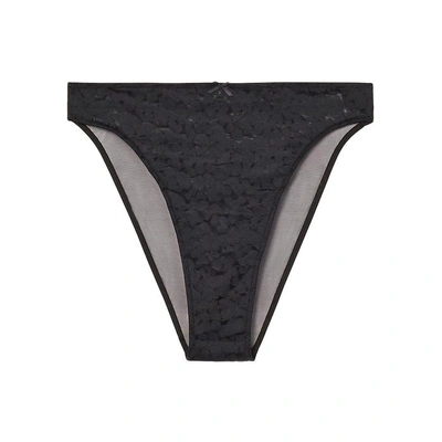 Shop Savage X Fenty High Leg Leopard Lace Bikini Briefs In Black