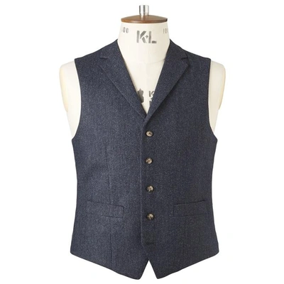 Shop Chester By Chester Barrie Textured Waistcoat In Blue