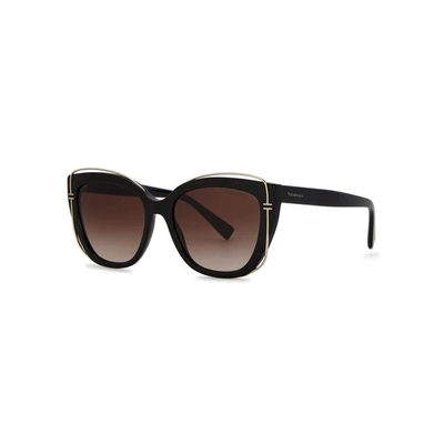 Shop Tiffany & Co Black Cat-eye Sunglasses