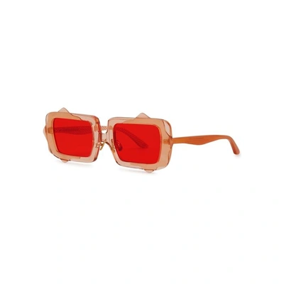 Shop Moy Atelier Moonlit In May Square-frame Sunglasses In Red