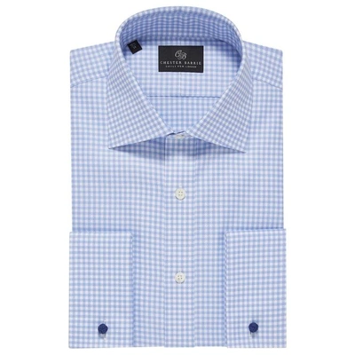 Shop Chester Barrie Oxford Gingham Check Shirt In Sky