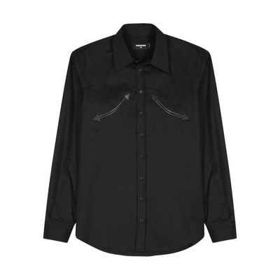 Shop Dsquared2 Disco Western Black Twill Shirt