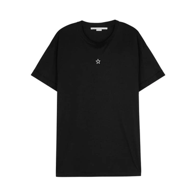 Shop Stella Mccartney Black Star-embroidered Cotton T-shirt