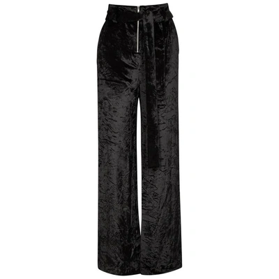 Shop Proenza Schouler Black Wide-leg Velvet Trousers
