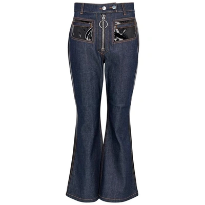 Shop Ellery Pedestrian Indigo Kick-flared Jeans In Navy