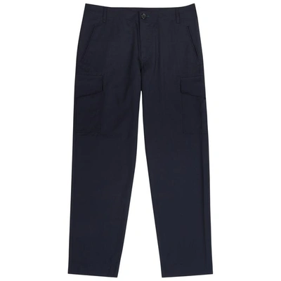 Shop Ps By Paul Smith Navy Straight-leg Trousers