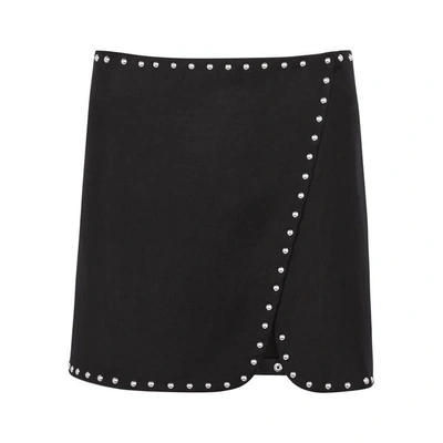 Shop Helmut Lang Black Studded Jersey Mini Skirt
