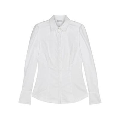 Shop Rebecca Vallance Cassia Micro-striped Cotton Shirt In White
