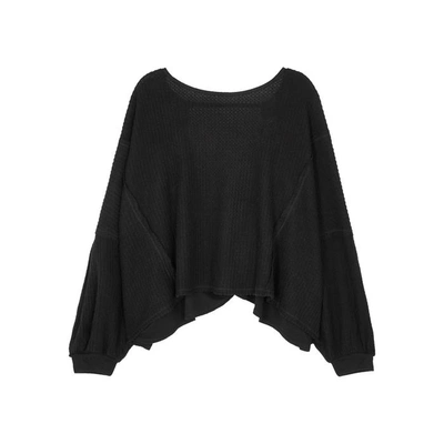 Shop Free People Love Me Open-back Thermal Top In Black