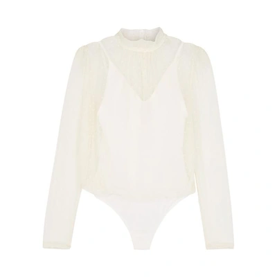 Shop Free People Twice The Fun Point D'esprit Boydsuit In Ivory