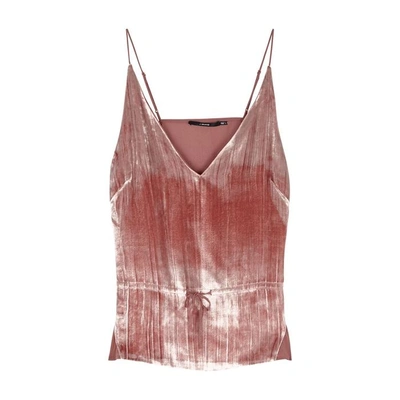 Shop J Brand Lucy Rose Velvet And Silk Top In Pink