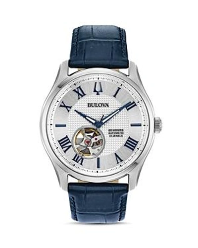 Shop Bulova Wilton Watch, 42mm In White/blue
